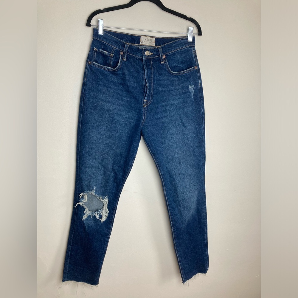 We The Free Button Fly Jeans Straight Leg Ripped Size 31 Women’s High Rise